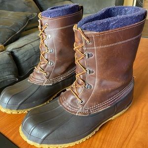 LL Bean Maine Hunting Leather Rubber Duck Boots